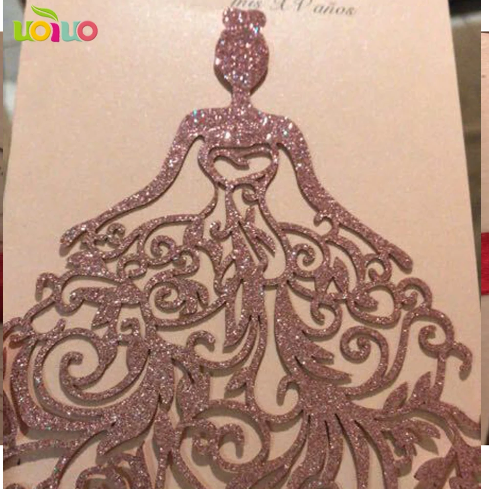 25pc Laser Cut Party princess Birthday card glitter rose gold girl Wedding Invitation Card
25pc Laser Cut Party princess Birthday card glitter rose gold girl Wedding Invitation Card