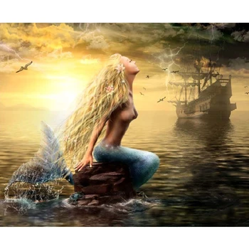 DIY Precise Printed Needlework Cross stitch Set For Embroidery Mermaid Patterns Counted Cross-Stitching wall painting Home Decor
DIY Precise Printed Needlework Cross stitch Set For Embroidery Mermaid Patterns Counted Cross-Stitching wall painting Home Decor