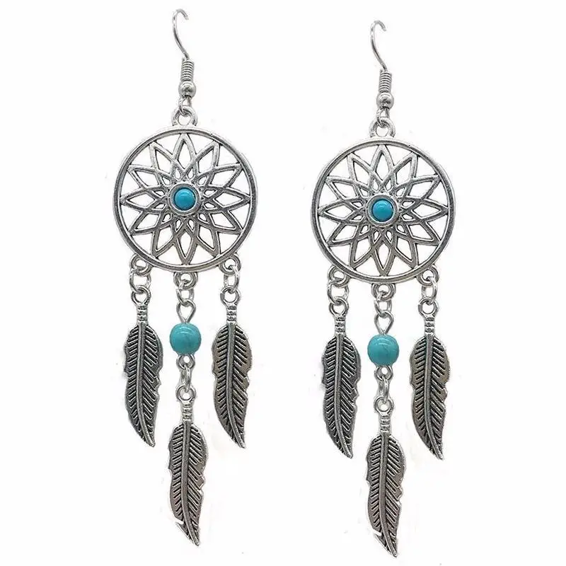 Women's romantic fashion handmade Dreamcatcher feather shape Dangle pendant Dangler earrings
Women's romantic fashion handmade Dreamcatcher feather shape Dangle pendant Dangler earrings