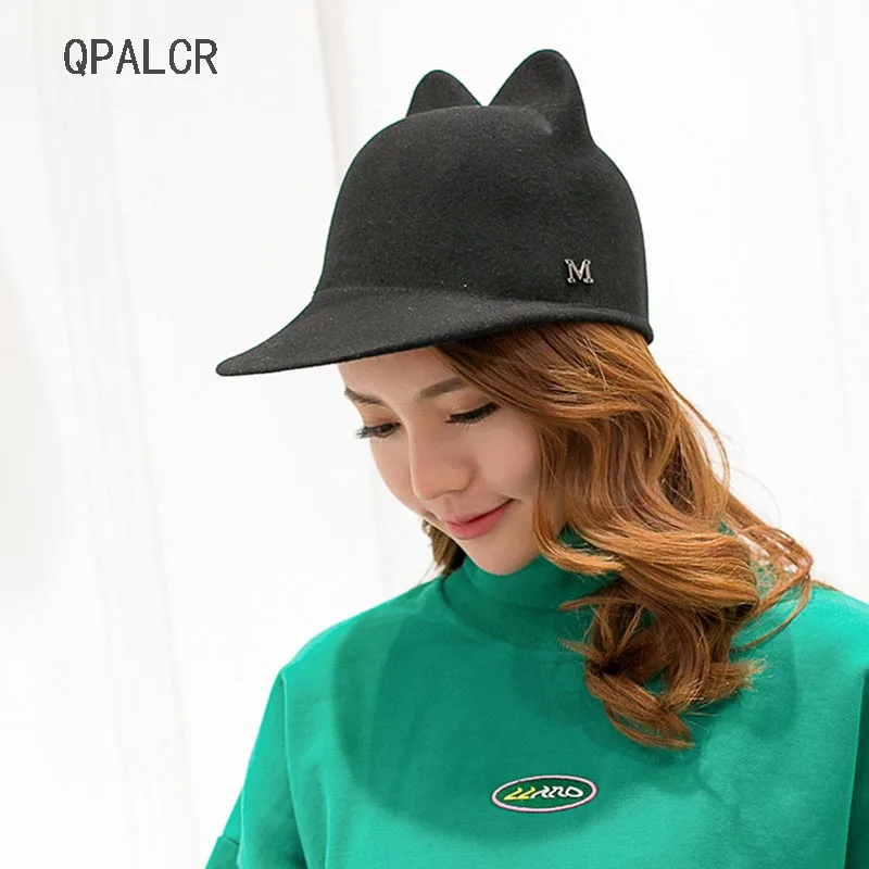 QPALCR Fall Winter Wool Fedora Hat Female Baseball Cap Cat Ear Hat Letter M Black Felt Top Hat Vintage Solid Knight Cap Topper
QPALCR Fall Winter Wool Fedora Hat Female Baseball Cap Cat Ear Hat Letter M Black Felt Top Hat Vintage Solid Knight Cap Topper