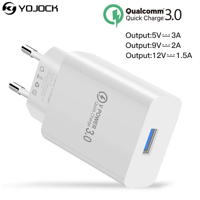 YOJOCK US/EU Plug Quick Charge 3.0 (2.0) Wall USB Charger for iphone Xiaomi Samsung Fast Charger QC 3.0 Mobile Phone Charger
YOJOCK US/EU Plug Quick Charge 3.0 (2.0) Wall USB Charger for iphone Xiaomi Samsung Fast Charger QC 3.0 Mobile Phone Charger
