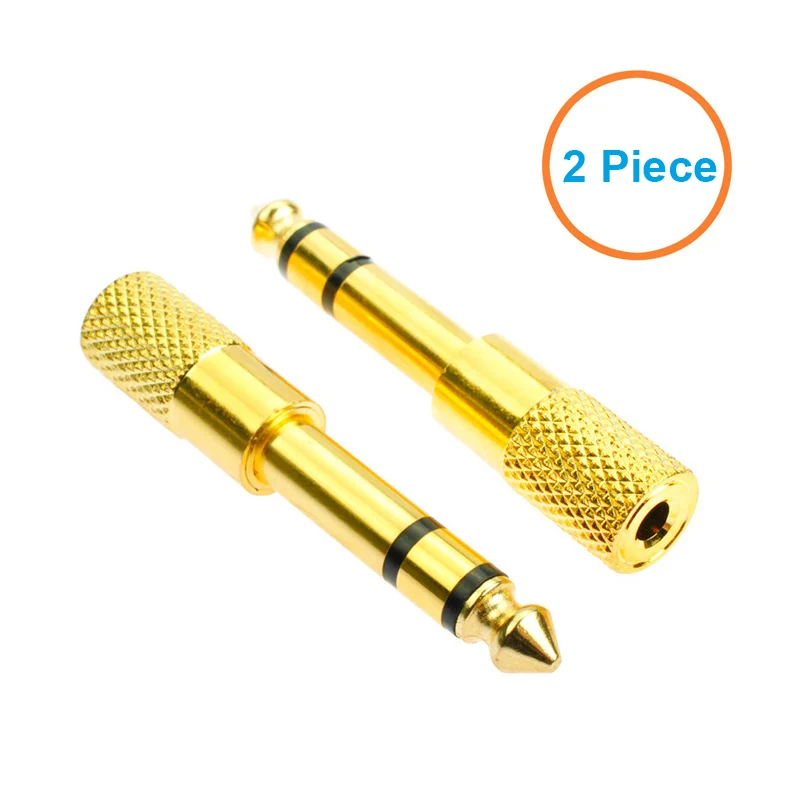 

2pc/bag Gold plated 6.35mm 1/4"Male plug to 3.5mm 1/8"Female Jack Stereo Headphone Amplifier Audio Adapter,6.35 to 3.5 converter