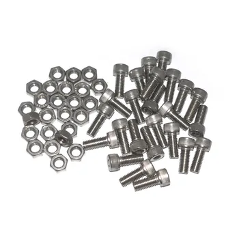 M8 x 20mm 304 Stainless Steel Hex Key Bolt Socket Head Cap Screws with finish Hex Nuts 25pcs