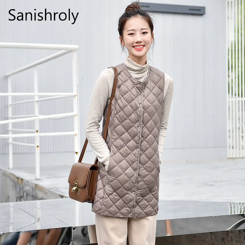 Sanishroly New Women Long Sleeveless Jacket Ultra Light Down Vest Coat Female White Duck Down Waistcoat Parka Plus Size 3XL S599
Sanishroly New Women Long Sleeveless Jacket Ultra Light Down Vest Coat Female White Duck Down Waistcoat Parka Plus Size 3XL S599