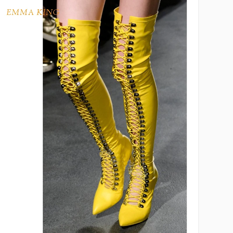 Autumn Stretch Thigh High Boots Women Cross-tied Pointed Toe High Heels Shoes Over The Knee Stiletto Heels Fashion Ladies Shoes
Autumn Stretch Thigh High Boots Women Cross-tied Pointed Toe High Heels Shoes Over The Knee Stiletto Heels Fashion Ladies Shoes