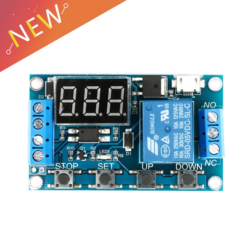 DC 6-30V Support Micro USB 5V LED Display Automation Cycle Delay Timer Control Off Switch Delay Time Relay 6V 9V 12V 24V
DC 6-30V Support Micro USB 5V LED Display Automation Cycle Delay Timer Control Off Switch Delay Time Relay 6V 9V 12V 24V