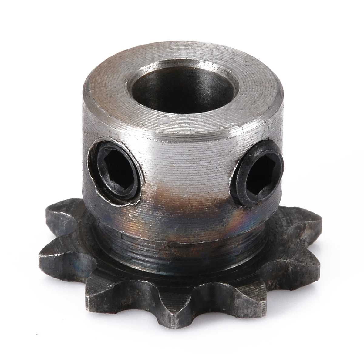 1pc High Hardness 8mm Bore 10 Teeth 10T Metal Pilot Motor Gear Roller Chain Drive Sprocket 15x25mm