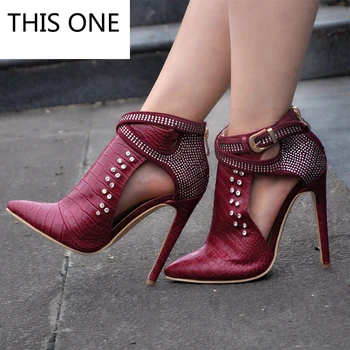 THIS ONE Women Shoes High Heel Ankle Boots Martin Boots Zip Fall Spring Pointed Toe High Heels Lady Shoes Gray Big Size 35-47 
THIS ONE Women Shoes High Heel Ankle Boots Martin Boots Zip Fall Spring Pointed Toe High Heels Lady Shoes Gray Big Size 35-47