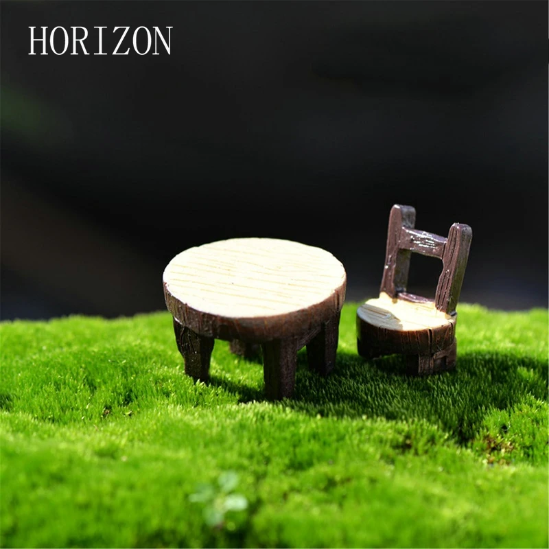 Image 2Pcs lot  Desk Chair DIY Resin Fairy Garden Craft Decoration Miniature Micro Gnome Terrarium Gift