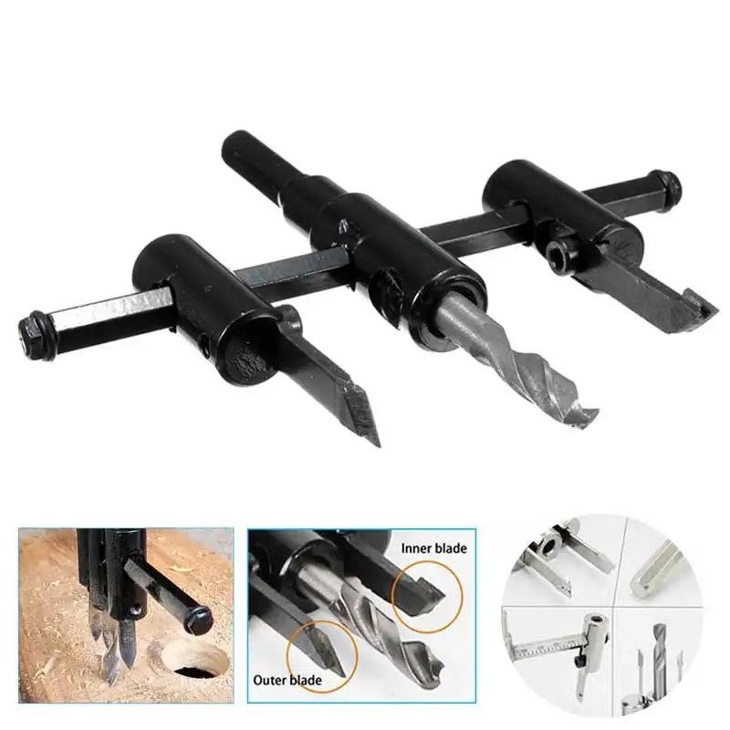 30-300mm Adjustable Core Drill Bit Aircraft Type Hole Cutter Wood Woodworking Aluminum Gypsum Board Rotary Holesaw Drilling Tool
30-300mm Adjustable Core Drill Bit Aircraft Type Hole Cutter Wood Woodworking Aluminum Gypsum Board Rotary Holesaw Drilling Tool