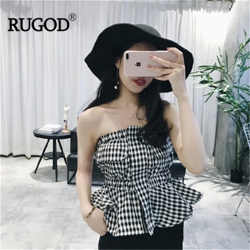 RUGOD Women blouse solid or plaid tube ruffles short style top 2019 new summer arrival fashion female elgant cool girl shirt
RUGOD Women blouse solid or plaid tube ruffles short style top 2019 new summer arrival fashion female elgant cool girl shirt