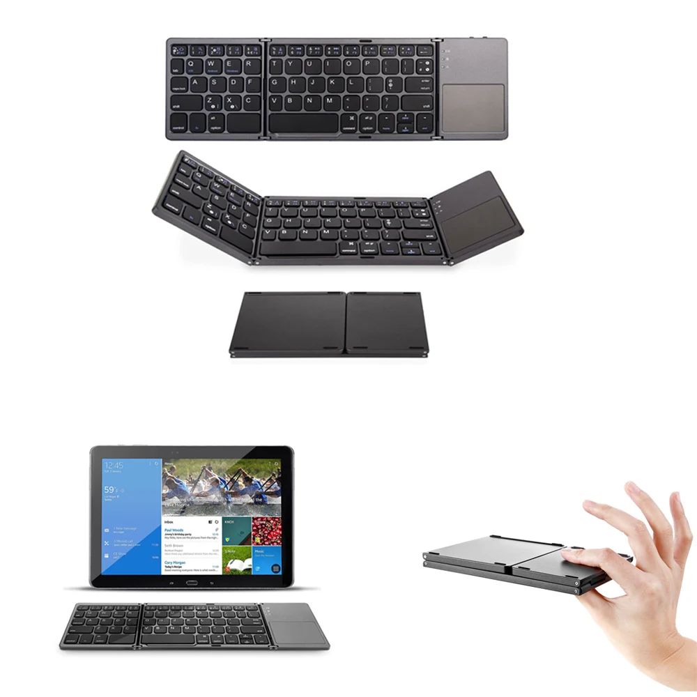 Folding Mini Keyboard Bluetooth Foldable Wireless Keypad with Touchpad for Windows/Android/ios Tablet For ipad Phone
Folding Mini Keyboard Bluetooth Foldable Wireless Keypad with Touchpad for Windows/Android/ios Tablet For ipad Phone