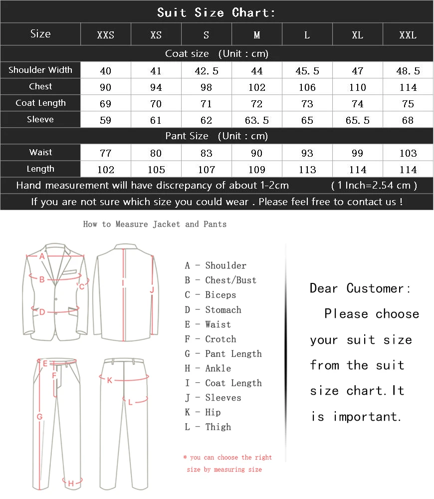 Express Suit Size Chart