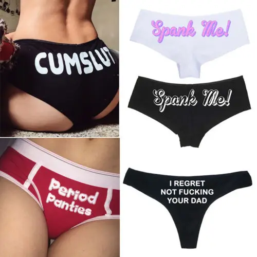ITFABS New Arrival Women Funny Lingerie Briefs Underwear Panties T string Thongs Ladies Letter Print Knickers G-string Hot Sale
ITFABS New Arrival Women Funny Lingerie Briefs Underwear Panties T string Thongs Ladies Letter Print Knickers G-string Hot Sale