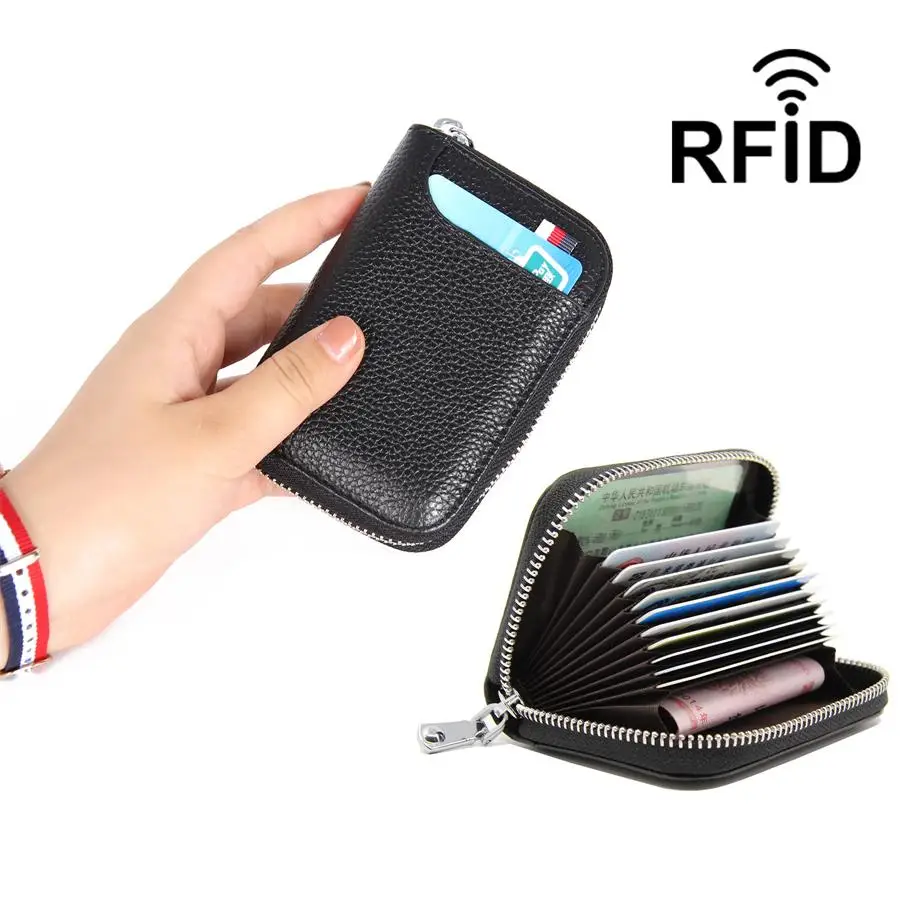 2018 Fashion Genuine Leather Wallet Men Women Credit Card Holder Wallets RFID Blocking Pocket Purse Zipper Case Card Bag Zipper
2018 Fashion Genuine Leather Wallet Men Women Credit Card Holder Wallets RFID Blocking Pocket Purse Zipper Case Card Bag Zipper