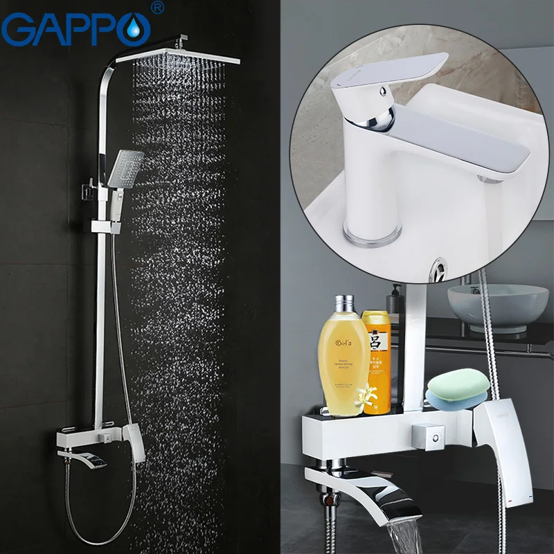 

GAPPO white Bathtub Faucets bath tub mixer waterfall bath faucets basin faucet brass basin mixer taps