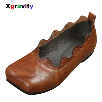 Xgravity 2020 Autumn Fashion Comfort Design Square Toe Ethnic Flat Shoes Vintage Genuine Leather Women Flats Ladies Shoe C051
Xgravity 2020 Autumn Fashion Comfort Design Square Toe Ethnic Flat Shoes Vintage Genuine Leather Women Flats Ladies Shoe C051