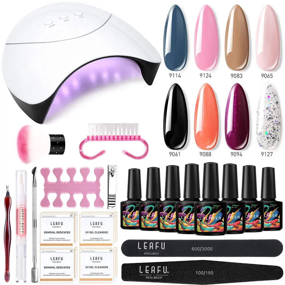Lacheer 20PCS/LOT 36W UV Lamp Nail Art Manicure Set Semi Permanent 8Pcs Hybrid UV Nail Varnish Kit Nail Tools kit
Lacheer 20PCS/LOT 36W UV Lamp Nail Art Manicure Set Semi Permanent 8Pcs Hybrid UV Nail Varnish Kit Nail Tools kit