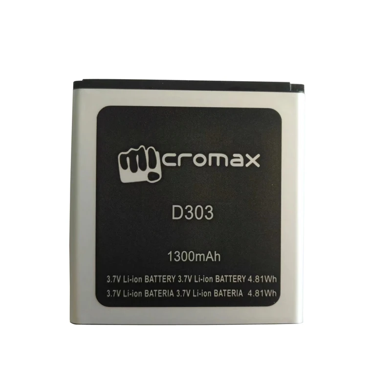 High Quality D 303 Battery for Micromax D303 Cellphone Bateria 3.7V 1300mAh Li-Ion Rechargeable Accumulator Replacement New
High Quality D 303 Battery for Micromax D303 Cellphone Bateria 3.7V 1300mAh Li-Ion Rechargeable Accumulator Replacement New