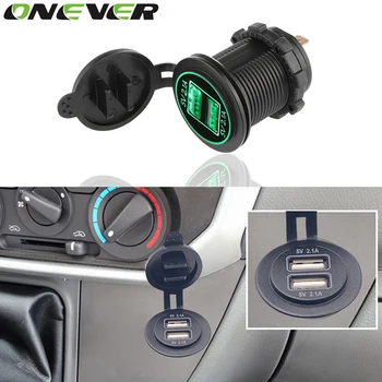 Onever 12-24V USB Charger for Motorcycle Auto Truck ATV Boat LED Car 4.2A Dual USB Socket Charger Power Adapter Outlet Power
Onever 12-24V USB Charger for Motorcycle Auto Truck ATV Boat LED Car 4.2A Dual USB Socket Charger Power Adapter Outlet Power