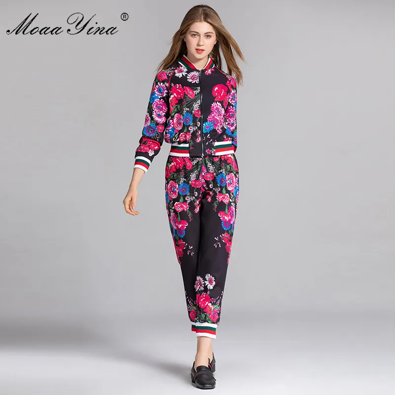 MoaaYina Fashion Designer Set Autumn Women Long sleeve Zipper Floral Print Vintage Elegant Tops+3/4 Pencil pants Two-piece suit
MoaaYina Fashion Designer Set Autumn Women Long sleeve Zipper Floral Print Vintage Elegant Tops+3/4 Pencil pants Two-piece suit