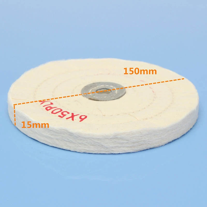 1pc 6'' 150mm White Cloth Buffing Polishing Wheel Buffer Polish Grinder Pad Accessories