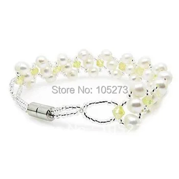 White Charmful Freshwater Pearl Bracelet Yellow Crystal Fashion Accessory Jewelry Magnet Clasp AAA 4-6MM 18cm New Free Shipping
White Charmful Freshwater Pearl Bracelet Yellow Crystal Fashion Accessory Jewelry Magnet Clasp AAA 4-6MM 18cm New Free Shipping