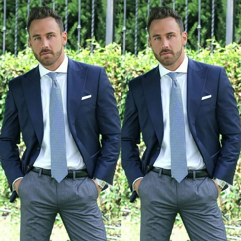 Latest Peak Design Navy Blue Business Men Suits for Wedding Groom Tuxedo 2Piece Slim Terno Masculino Costume Homme Man Blazers
Latest Peak Design Navy Blue Business Men Suits for Wedding Groom Tuxedo 2Piece Slim Terno Masculino Costume Homme Man Blazers