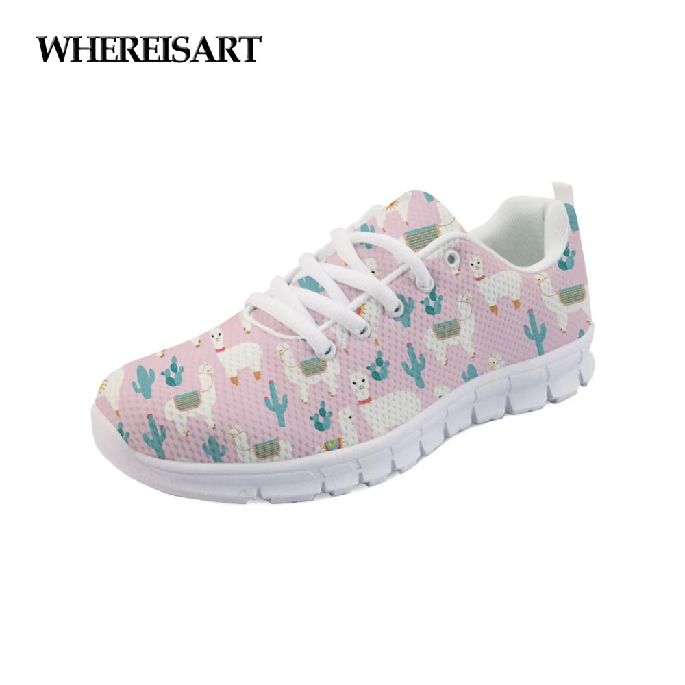 WHEREISART Cute Ladies Flats Shoes Animal Alpaca Pattern Lace-up Casual Women's Sneakers Shoes Woman Fashion Comfortable Mesh
WHEREISART Cute Ladies Flats Shoes Animal Alpaca Pattern Lace-up Casual Women's Sneakers Shoes Woman Fashion Comfortable Mesh