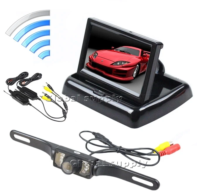 Dc12v 4.3 " TFT жк-складной приборной панели автомобиля монитор беспроводной камеры