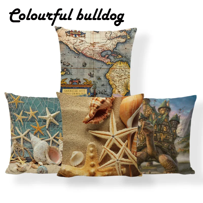 Ocean Starfish Conch Cushion Turtle Shell Coral Board Pillowcase Vintage Chair House Gifts Throw Pillow Cushion Square Polyester
Ocean Starfish Conch Cushion Turtle Shell Coral Board Pillowcase Vintage Chair House Gifts Throw Pillow Cushion Square Polyester