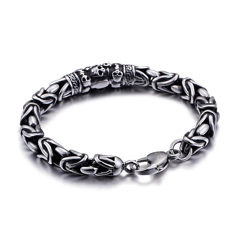 8mm 8.66'' silver Tone Vintage knot Link Chain bracelet Stainless Steel Skull bracelet bangle for Mens
8mm 8.66'' silver Tone Vintage knot Link Chain bracelet Stainless Steel Skull bracelet bangle for Mens