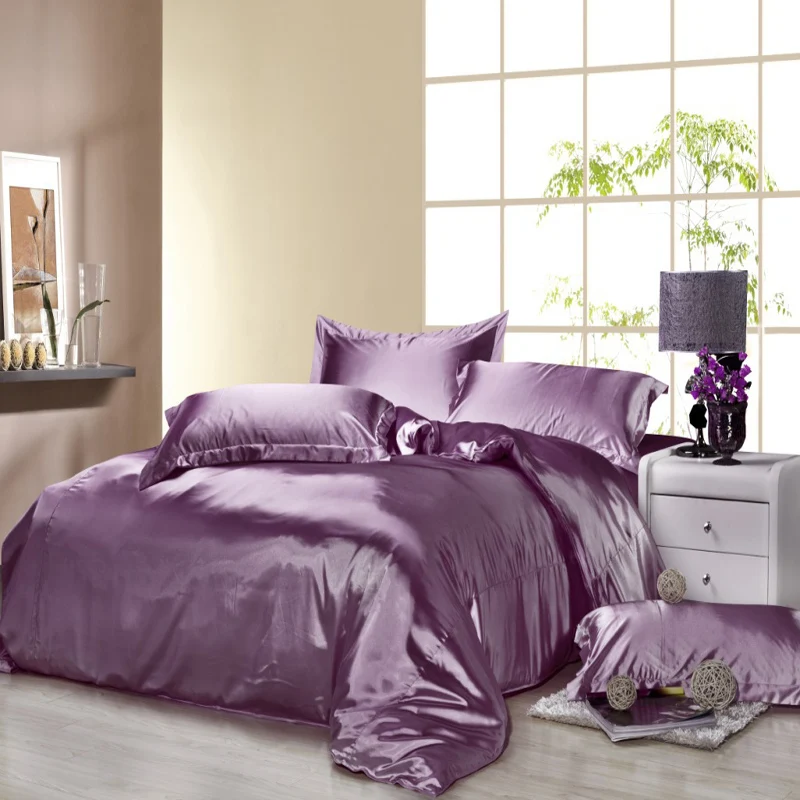4-Pieces Luxury Solid Color Bedding Set Queen King Size Bed Set Imitated Silk Duvet Cover Bed Sheet Bed Linen Silk Fitted Cover
4-Pieces Luxury Solid Color Bedding Set Queen King Size Bed Set Imitated Silk Duvet Cover Bed Sheet Bed Linen Silk Fitted Cover