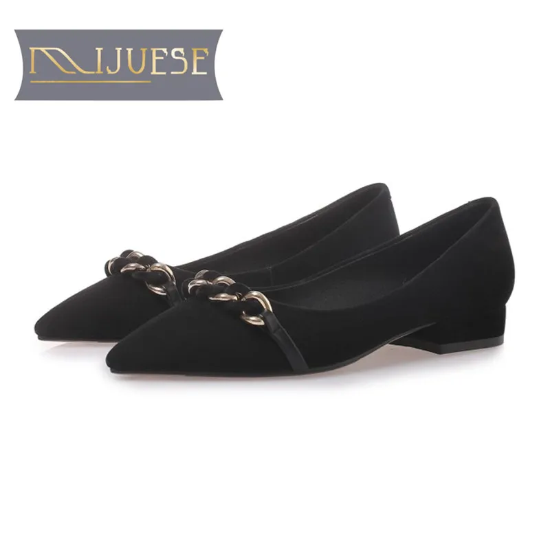 MLJUESE 2019 women flats Kid Suede pointed toe black color soft flats shoes spring autumn comfortable casual shoes party dress
MLJUESE 2019 women flats Kid Suede pointed toe black color soft flats shoes spring autumn comfortable casual shoes party dress