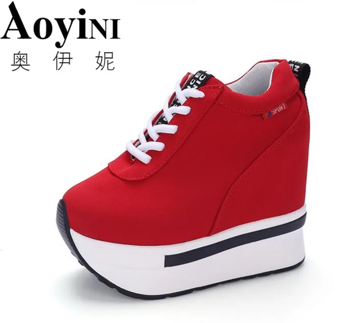 Women Shoes Canvas 2018 Black Red Fashion Height Increasing Wedge Heels Casual Elevator Platform Shoes Women's Shoes
Women Shoes Canvas 2018 Black Red Fashion Height Increasing Wedge Heels Casual Elevator Platform Shoes Women's Shoes