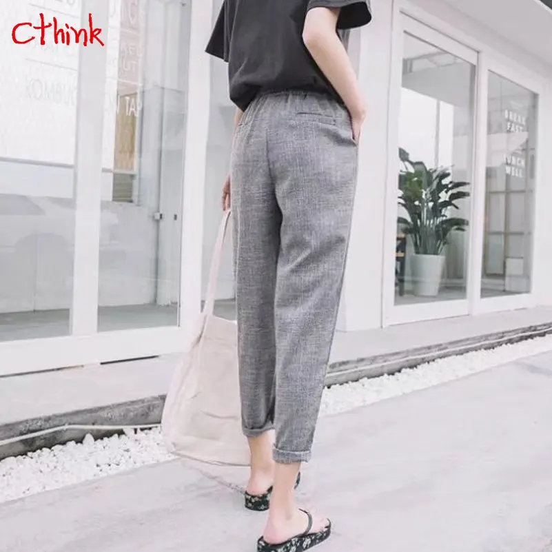CK673 Summer Solid Casual Harem Pants Women Fashion Elastic Waist Calf Length Pants Trouser Plus Size Stylsih New Womens Pant
CK673 Summer Solid Casual Harem Pants Women Fashion Elastic Waist Calf Length Pants Trouser Plus Size Stylsih New Womens Pant
