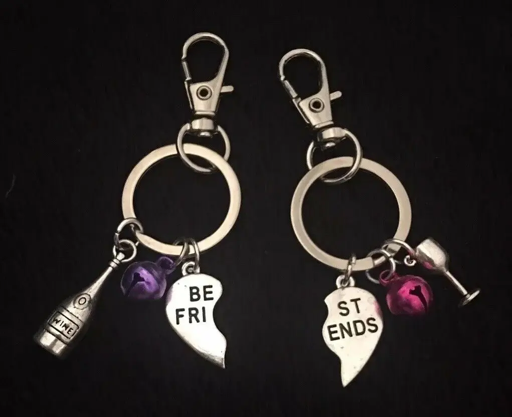 Best Friends Matching Keyring Charm Set Keychain Gift Bff I Love Wine Friend For Couple Key Ring Mixed color bell Holiday Gift
Best Friends Matching Keyring Charm Set Keychain Gift Bff I Love Wine Friend For Couple Key Ring Mixed color bell Holiday Gift
