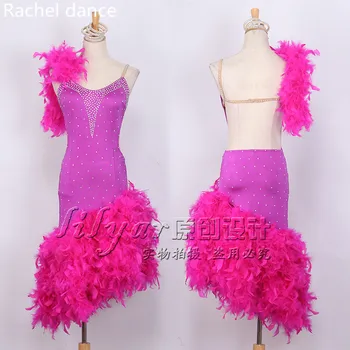 Latin Dance Dresses Women Top Quality Stage feather Rumba Sumba Game Skirt Customized Adult hot pink Fringe Latin Dancing Dress
Latin Dance Dresses Women Top Quality Stage feather Rumba Sumba Game Skirt Customized Adult hot pink Fringe Latin Dancing Dress