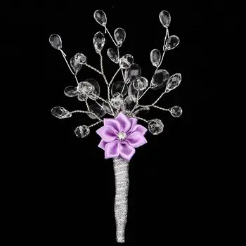 Handmade Wedding Groom Groomsman Boutonniere Clear Acrylic Beads With Lavender Fabric Flower Buttonhole Man Suit Brooch Flower
Handmade Wedding Groom Groomsman Boutonniere Clear Acrylic Beads With Lavender Fabric Flower Buttonhole Man Suit Brooch Flower