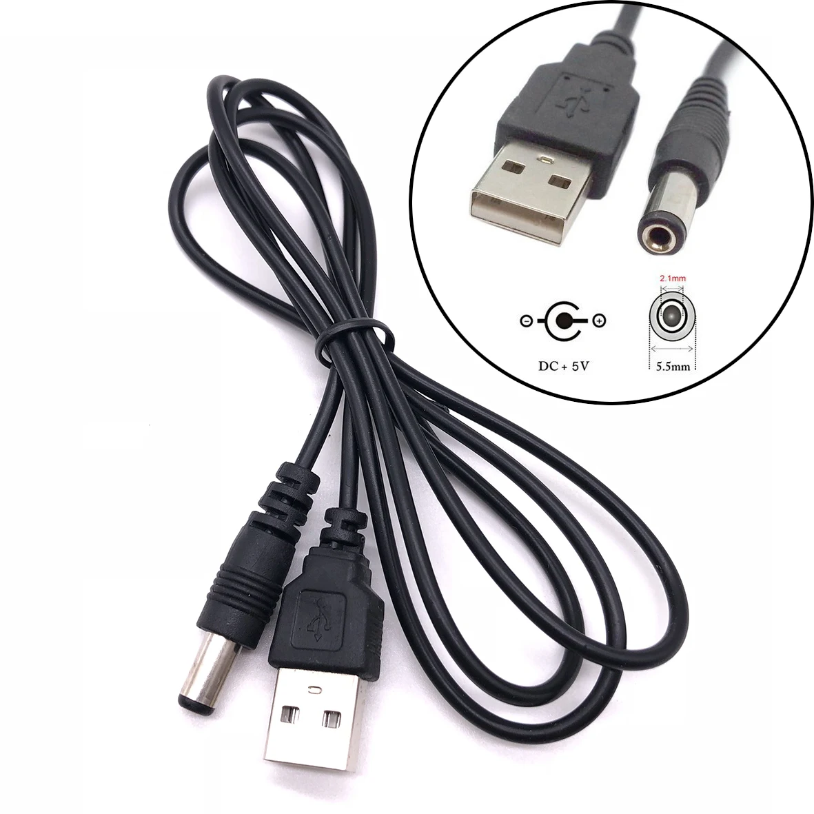 USB 2 0 A Тип папа к dc5.5мм * 1 мм USD DC5.5 разъем питания баррель 5 в кабель 12 медный