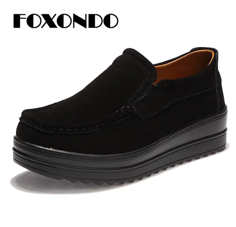 FOXONDO 2018 Autumn women flats tenis feminino flat platform sneakers shoes women leather suede slip on creepers moccasins 329
FOXONDO 2018 Autumn women flats tenis feminino flat platform sneakers shoes women leather suede slip on creepers moccasins 329