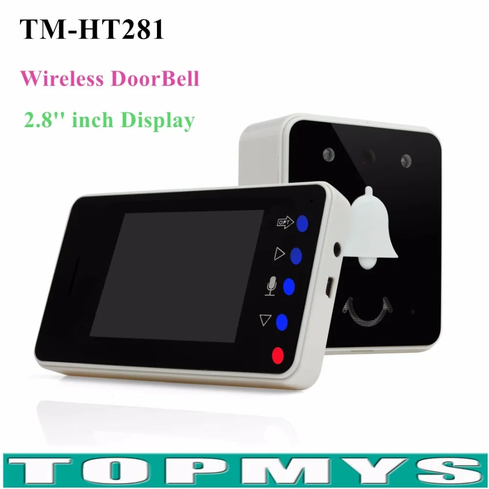 

Wireless Visual Doorbell 2.8" LCD Monitor HT281 with 2.4Ghz Digital Wireless Visual Doorbell Video Intercom video door phone
