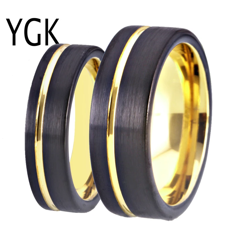 YGK Wedding Jewelry Matte Black With Golden Color New Tungsten Rings for Men's Bridegroom Wedding Engagement Anniversary Ring
YGK Wedding Jewelry Matte Black With Golden Color New Tungsten Rings for Men's Bridegroom Wedding Engagement Anniversary Ring