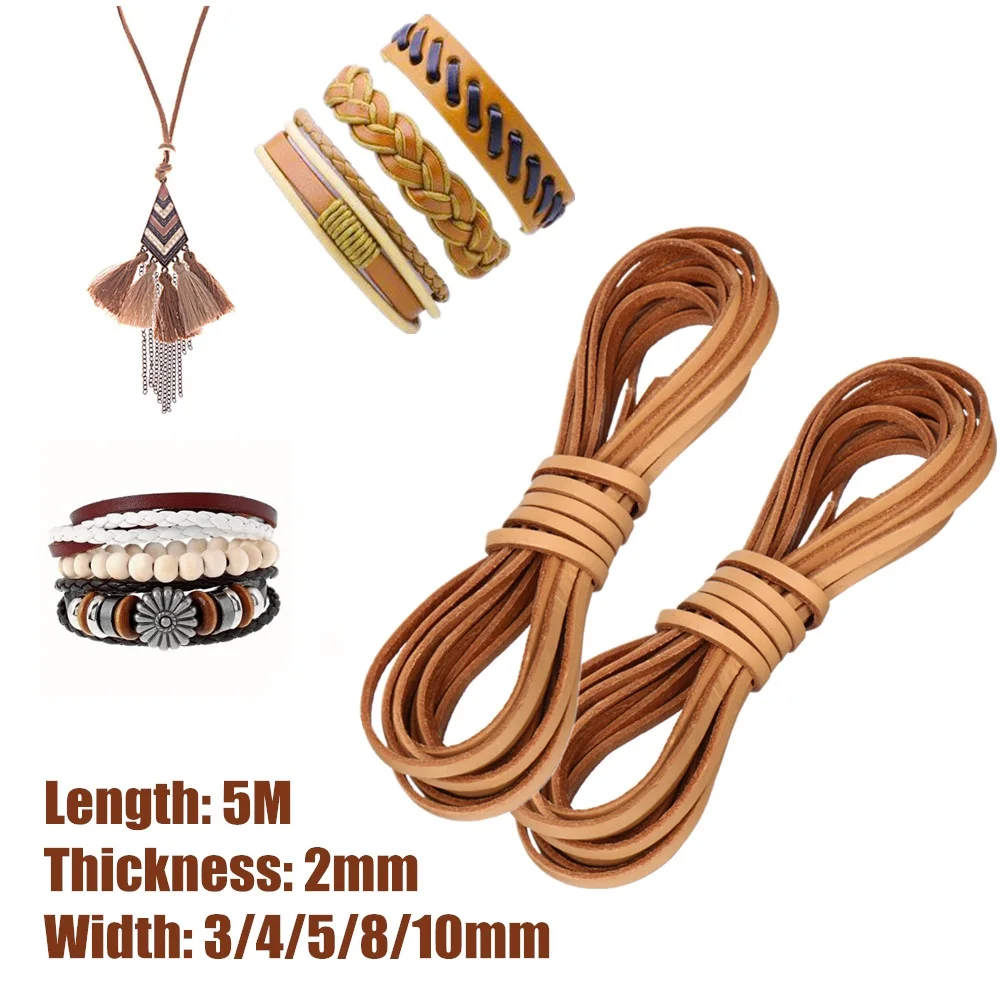 3/4/5/8/10mm 5M Genuine Leather Rope Cord Strap Cowhide Bracelet Necklace DIY Craft String Jewelry Making Flat Leather Rope
3/4/5/8/10mm 5M Genuine Leather Rope Cord Strap Cowhide Bracelet Necklace DIY Craft String Jewelry Making Flat Leather Rope