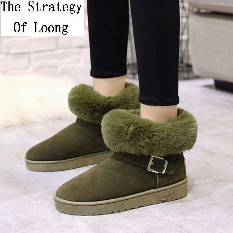 Women Plush Inside Short Snow Boots Winter Flock Vamp Flat With Heels Mid-Calf Rubber Sole Slip-On Buckle Cotton Boots 20181020
Women Plush Inside Short Snow Boots Winter Flock Vamp Flat With Heels Mid-Calf Rubber Sole Slip-On Buckle Cotton Boots 20181020