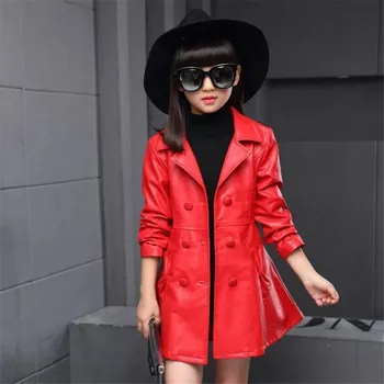 2017 New Spring Children Clothing Double-breasted Rivets Pathchwork Girls Jackets and Coat PU Leather Long Kids Jacketss Outwear
2017 New Spring Children Clothing Double-breasted Rivets Pathchwork Girls Jackets and Coat PU Leather Long Kids Jacketss Outwear