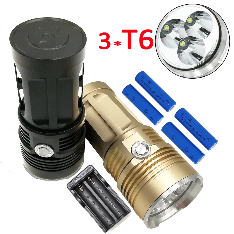 3200LM 3x XM-L T6 LED Flashlight Tactical lanterna 5 Modes Light Camping Hunting Torch Lamp +4x 18650 Battery +Charger
3200LM 3x XM-L T6 LED Flashlight Tactical lanterna 5 Modes Light Camping Hunting Torch Lamp +4x 18650 Battery +Charger