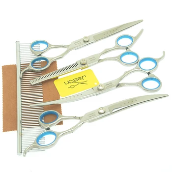 7.0" Stainless Steel Dog Grooming Scissors Straight Curved Cutting Scissors Thinning Shears Professional Animal Shears LZS0765
7.0" Stainless Steel Dog Grooming Scissors Straight Curved Cutting Scissors Thinning Shears Professional Animal Shears LZS0765