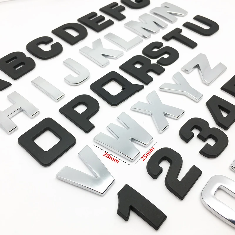 Car styling 25MM 3D DIY Letters Alphabet Emblem Chrome car Stickers Decoration Car Stickers Logo Automobiles Car Accessories
Car styling 25MM 3D DIY Letters Alphabet Emblem Chrome car Stickers Decoration Car Stickers Logo Automobiles Car Accessories