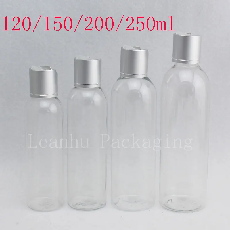 120ml 150ml 200ml 250ml Empty Transparent Plastic Container Silver Disc Top Cap Cosmetics Liquid Soap Bottles Shampoo Lotion
120ml 150ml 200ml 250ml Empty Transparent Plastic Container Silver Disc Top Cap Cosmetics Liquid Soap Bottles Shampoo Lotion